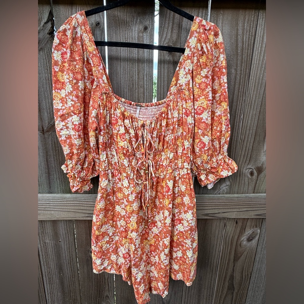 Free People Show Me Love Romper Floral Large